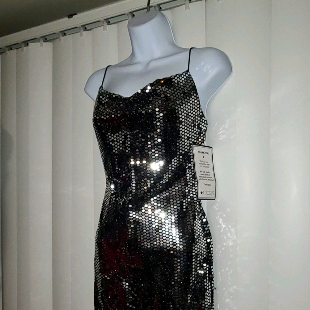 NWT B Darlin Silver Sequins Dress-Multiple Sizes
